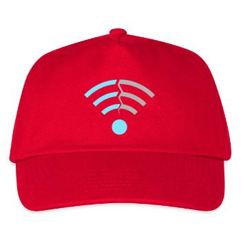 WLAN WiFi Signal Symbol - Kinder Basecap - Rot - Vorne