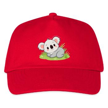 Kuscheliger Koala im Gras - Kinder Basecap - Rot - Vorne
