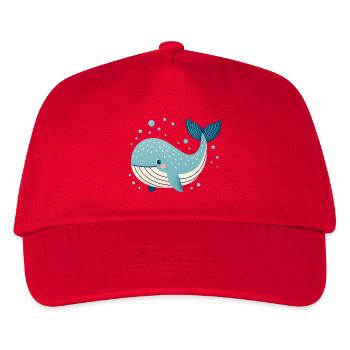 Blauwal mit Blasen - Kinder Basecap - Rot - Vorne