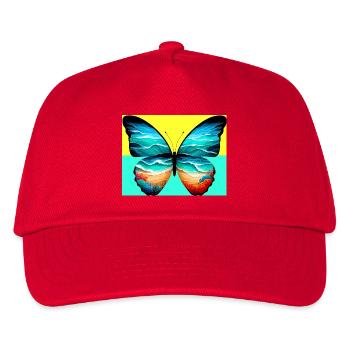 Schmetterling - Kinder Basecap - Rot - Vorne