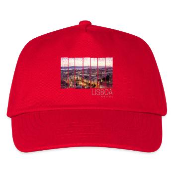 Lisbon Portugal Sunset Skyline Souvenir - Kids’ Baseball Cap - red - Front