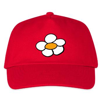Retro Kinder Blume Blumen 60er 80er - Kinder Basecap - Rot - Vorne