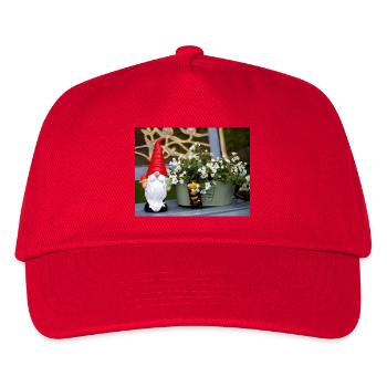 Nain de jardin dans un pot de fleurs - Casquette de baseball Enfant - rouge - Devant