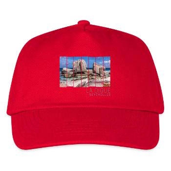 Seychellen La Digue Retro Anse Marron Souvenir - Kinder Basecap - Rot - Vorne