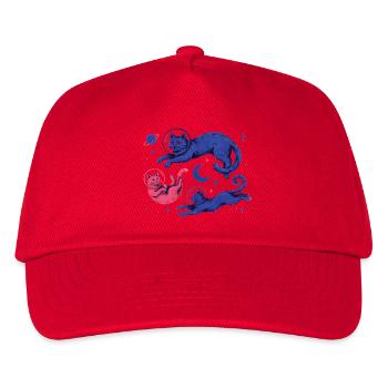 Astronautes Chaton Étoiles Planètes - Casquette de baseball Enfant - rouge - Devant