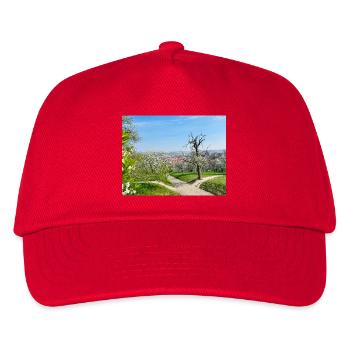 Vue printanière avec un verger en fleurs - Casquette de baseball Enfant - rouge - Devant