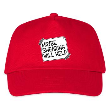 Maybe Swearing Will Help Sarkastisch Spruch Grafik - Kinder Basecap - Rot - Vorne