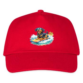 Un teckel fait du surf au soleil - Casquette de baseball Enfant - rouge - Devant