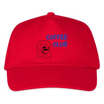 Kaffee Club Hund Illustration - Kinder Basecap - Rot - Vorne