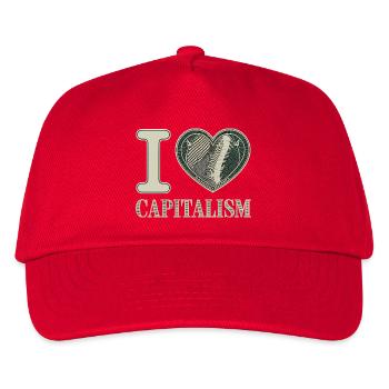 I Love Capitalism Unternehmer Aktien Kapitalismus - Kinder Basecap - Rot - Vorne