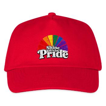 Shine With Pride LGBTQ Statement Retro CSD Fan - Kids’ Baseball Cap - red - Front