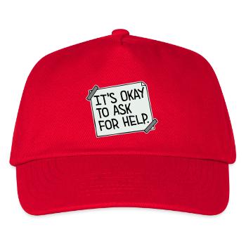 It's Okay To Ask For Help Help Questions Saying Logo - Kids’ Baseball Cap - red - Front