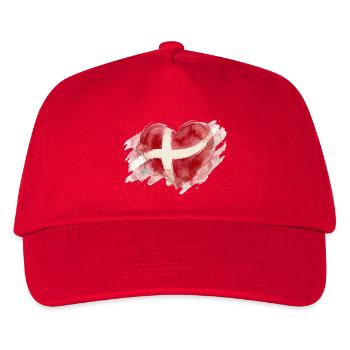 Denmark Heart Watercolor Painting - Kids’ Baseball Cap - red - Front