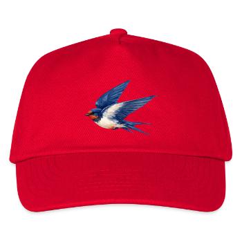 Water-coloured blue swallow - Kids’ Baseball Cap - red - Front