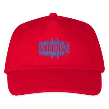 Melbourne Skyline Design Blue - Kids’ Baseball Cap - red - Front