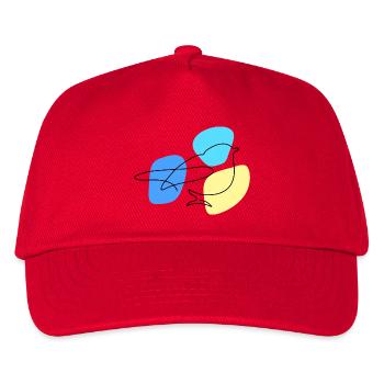 Lineart Blue with Pastel Shapes - Kids’ Baseball Cap - red - Front