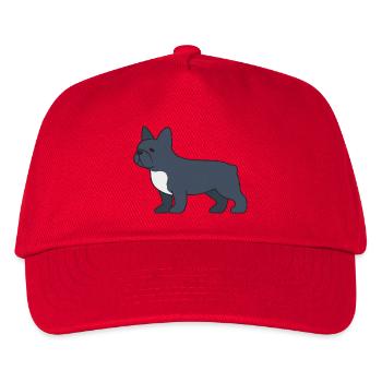 Blue French Bulldog Silhouette - Kids’ Baseball Cap - red - Front