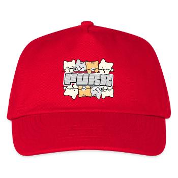 Katzen-Crew-Logo - Kinder Basecap - Rot - Vorne