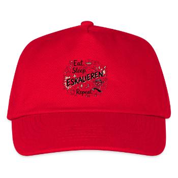 Eat Sleep Eskalieren Repeat – Lustiger Spruch - Kinder Basecap - Rot - Vorne