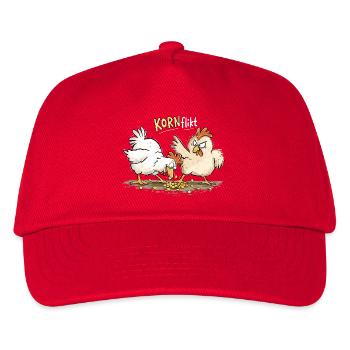 Konflikt Hühner Lustiges Huhn Bauernhof Wortspiel - Kinder Basecap - Rot - Vorne