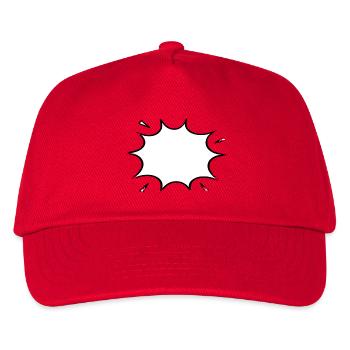 Explosionsblase Comic used look - Kinder Basecap - Rot - Vorne