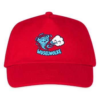 Wuselwolke – Lustiges Wind & Wolken Kinder Motiv - Kinder Basecap - Rot - Vorne