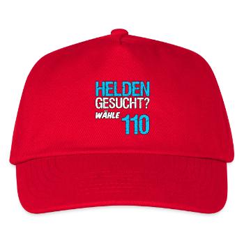 Helden 110 Polizei Polizist Polizisten Geschenk - Kinder Basecap - Rot - Vorne