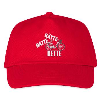 Spruch Hätte Hätte - Fahrrad - Kette - Kinder Basecap - Rot - Vorne