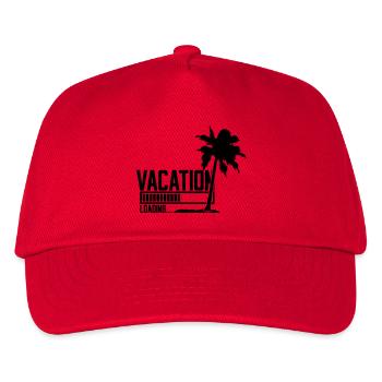 ferien palme meer strand vacation loading ladebalk - Kinder Basecap - Rot - Vorne