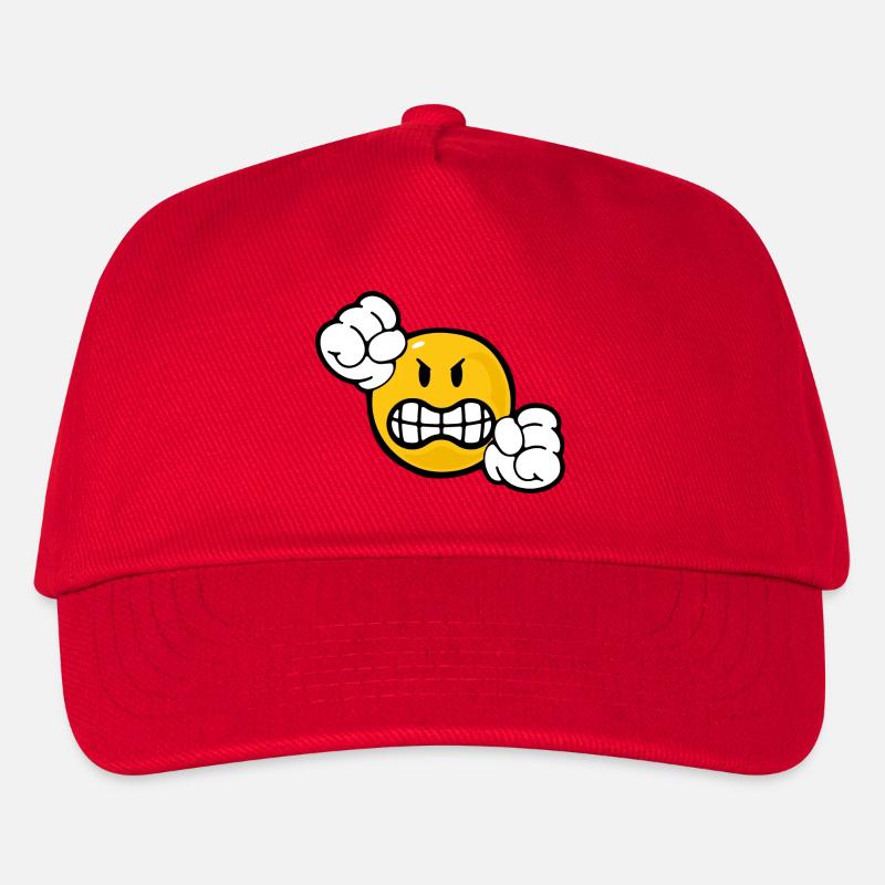 Smiley Anger - Kinder Basecap - Rot