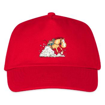 Sliding Stop Western horse - Kids’ Baseball Cap - red - Front