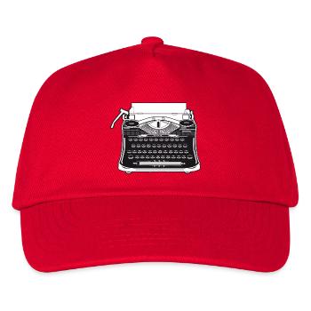 nostalgische antike Schreibmaschine im Retro Stil - Kinder Basecap - Rot - Vorne