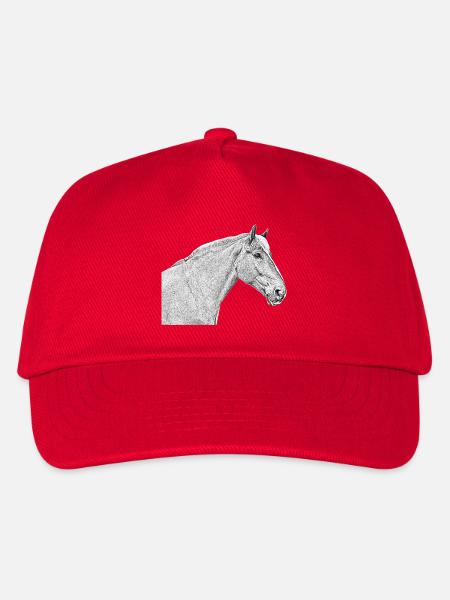 Pferdekopf Pferd Dressurpferd Pferderasse Reiten - Kinder Basecap - Rot