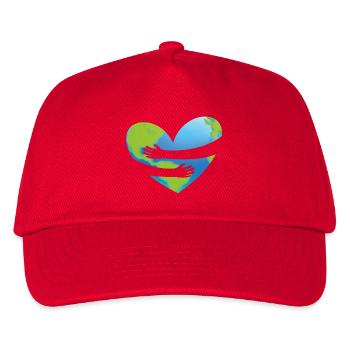 Earth Day - Herz Umarmung - Kinder Basecap - Rot - Vorne