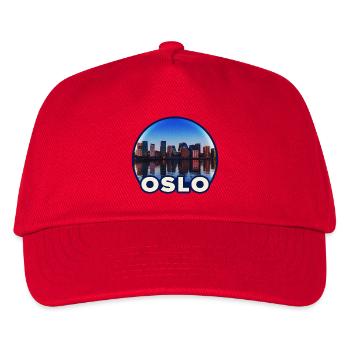 Oslo Skyline Reflektion - Kinder Basecap - Rot - Vorne