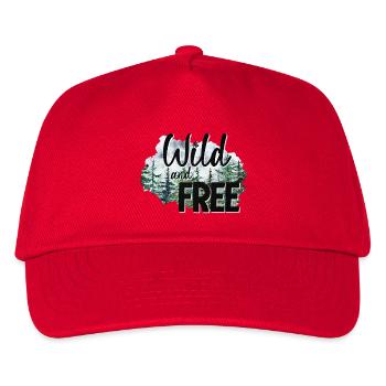 Wild und frei - Kinder Basecap - Rot - Vorne