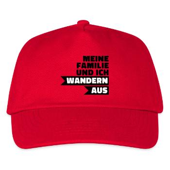 Wandern Aus – Großbuchstaben Kontrast - Kinder Basecap - Rot - Vorne