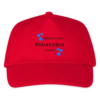 Willst du mein Patenonkel werden - Kinder Basecap - Rot - Vorne