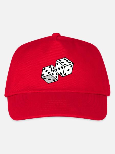 Würfel - Glücksspiel Casino Design - Kinder Basecap - Rot
