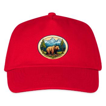 Braunbär - Kinder Basecap - Rot - Vorne