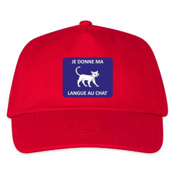 Ich gebe der Katze meine Zunge - Kinder Basecap - Rot - Vorne