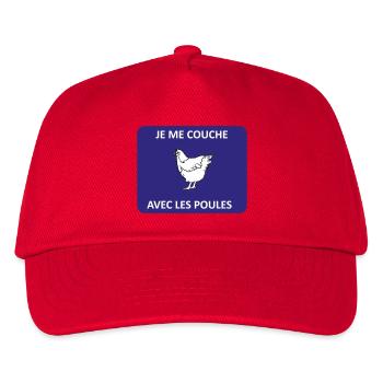 Je me couche avec les poules - Casquette de baseball Enfant - rouge - Devant