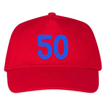 50. 50 YEARS. 50th ANNIVERSARY. 50 YEARS ANNIVERSARY. - Kids’ Baseball Cap - red - Front