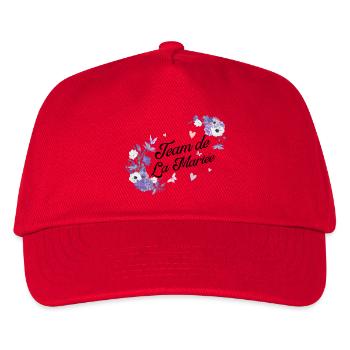 Lila Blumen Braut Team - Kinder Basecap - Rot - Vorne