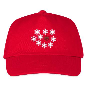 Tartan Snowflake Centerpiece - Kids’ Baseball Cap - red - Front