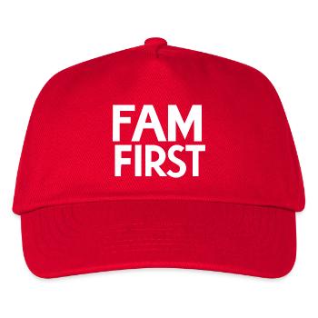 Fam First - Kids’ Baseball Cap - red - Front