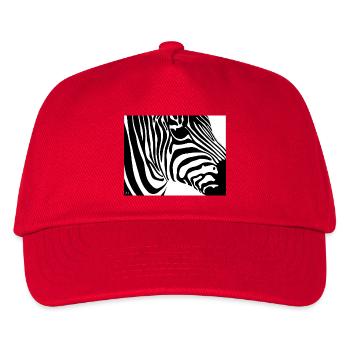 Zebra print: Contrast stripes - Kids’ Baseball Cap - red - Front