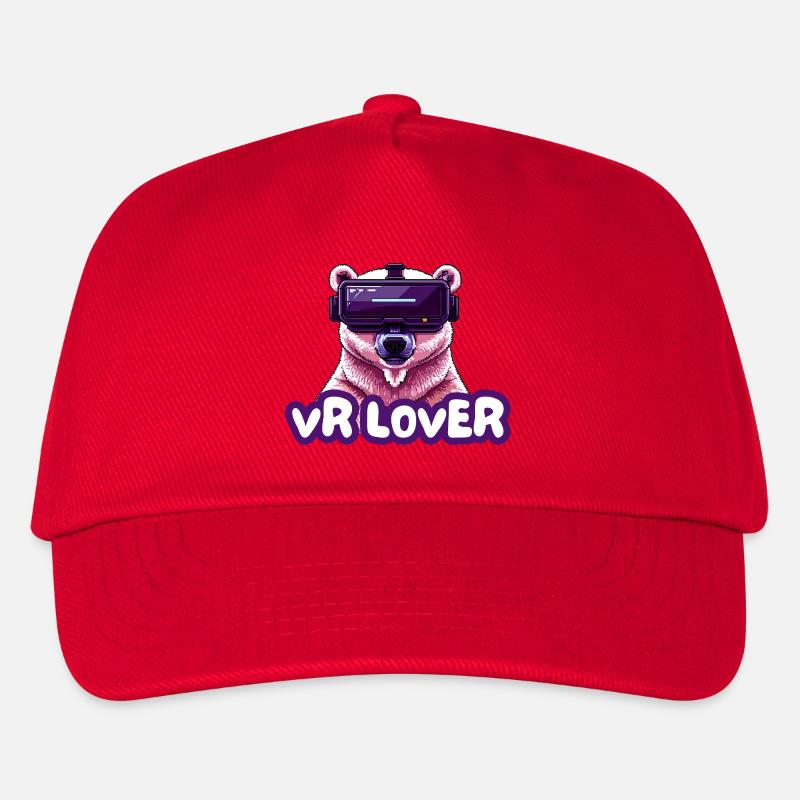 VR Bär mit Virtual Reality Brille - Kinder Basecap - Rot
