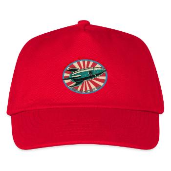 Retro Space Rocket - Japan Space Force - Kinder Basecap - Rot - Vorne
