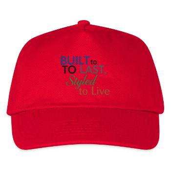 Gebaut für die Ewigkeit, gestylt, um zu leben Zitat - Kinder Basecap - Rot - Vorne